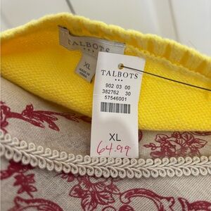 Talbots Vibrant Yellow and Red Patterned Top